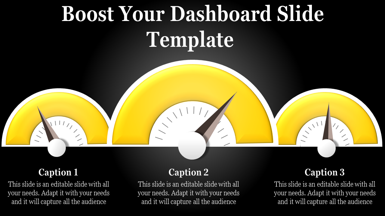 Get A Three Noded Dashboard Slide Template presentation